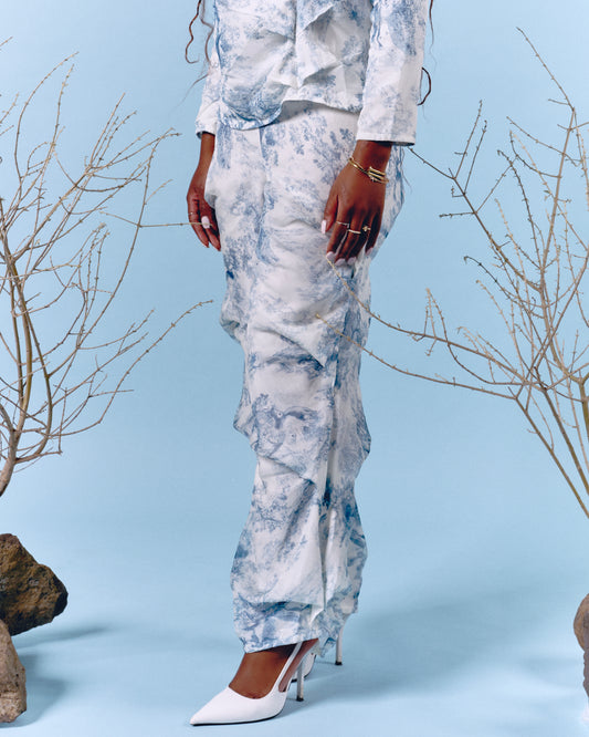 Pleated Pants Blue