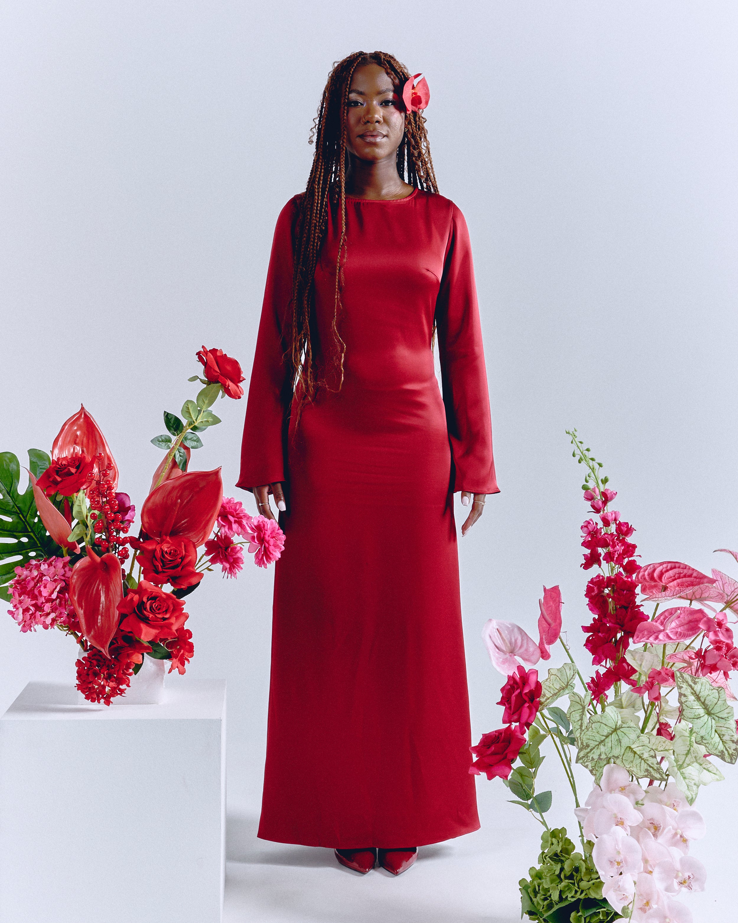 Red Silk Dress – Modest Muse Red Silk Dress – Modest Muse