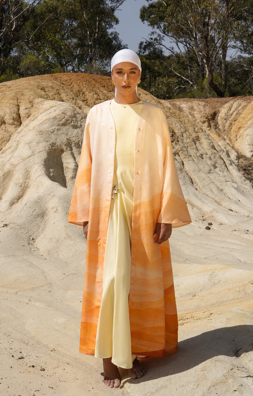 Aylaen Abaya - Orange Desert Print