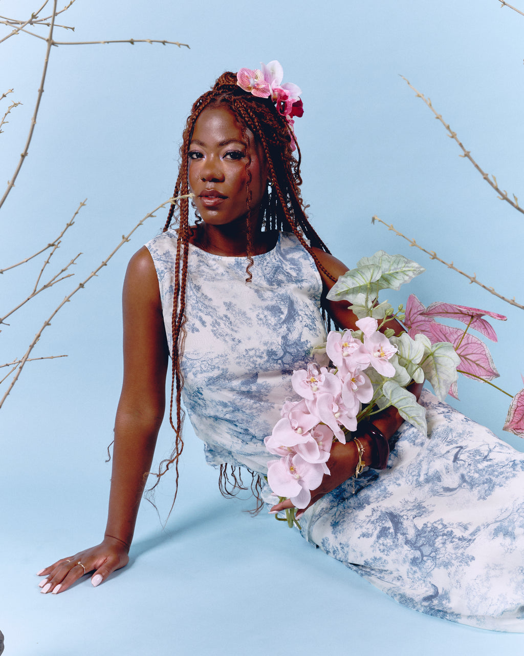 Blue Pleated Shirt Short Sleeve