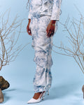 Blue Pleated Pants