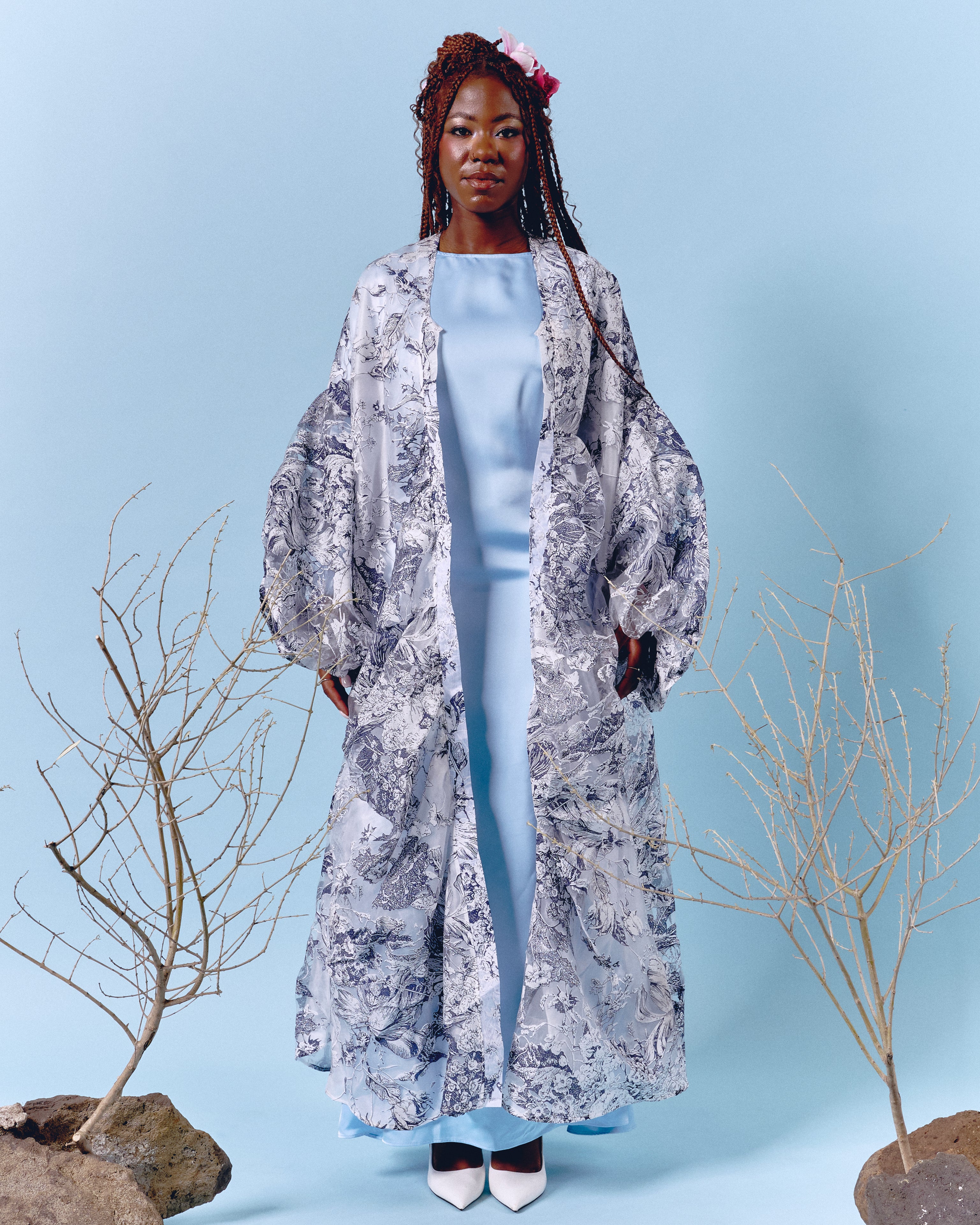 Blue Gathering Abaya