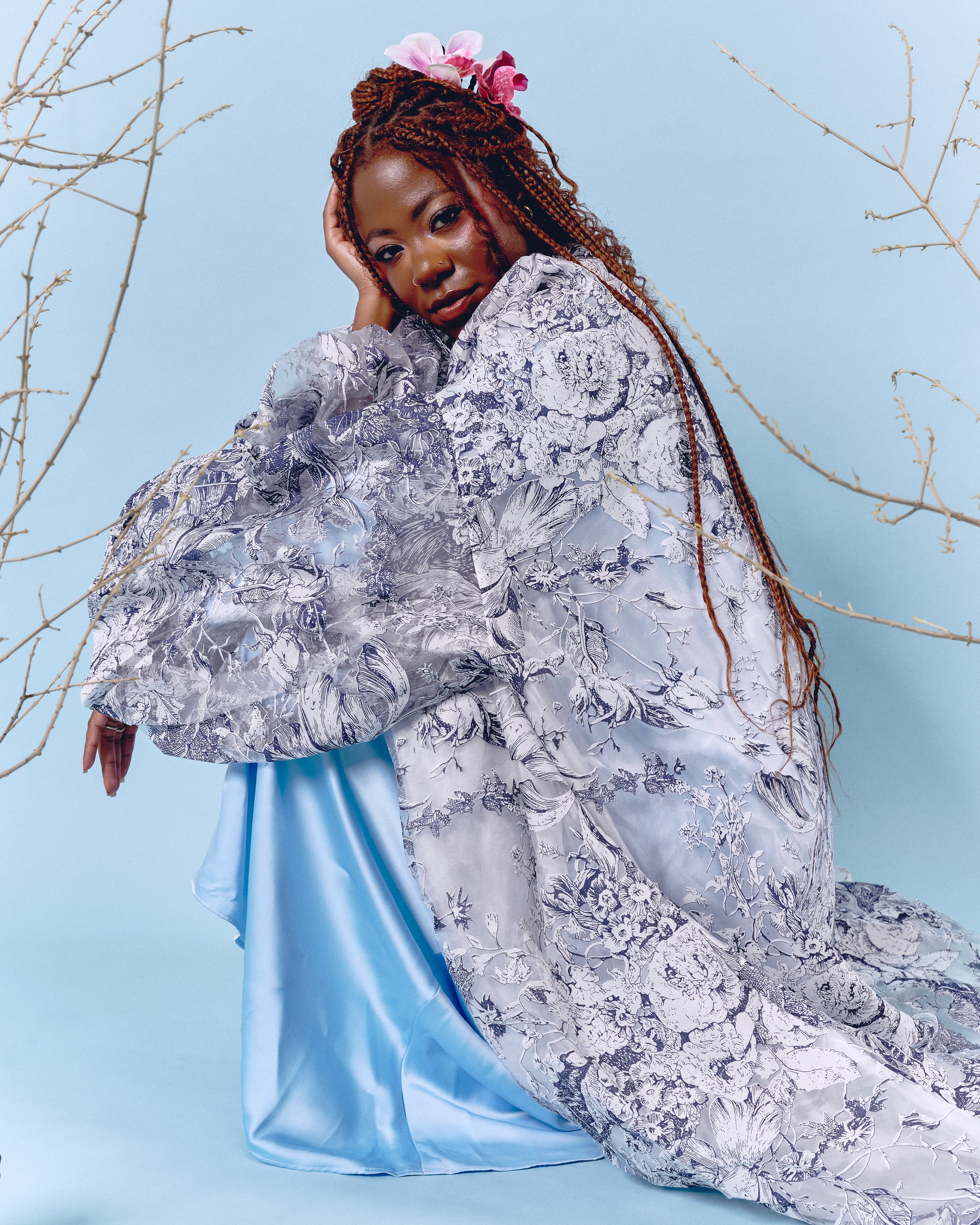 Blue Gathering Abaya