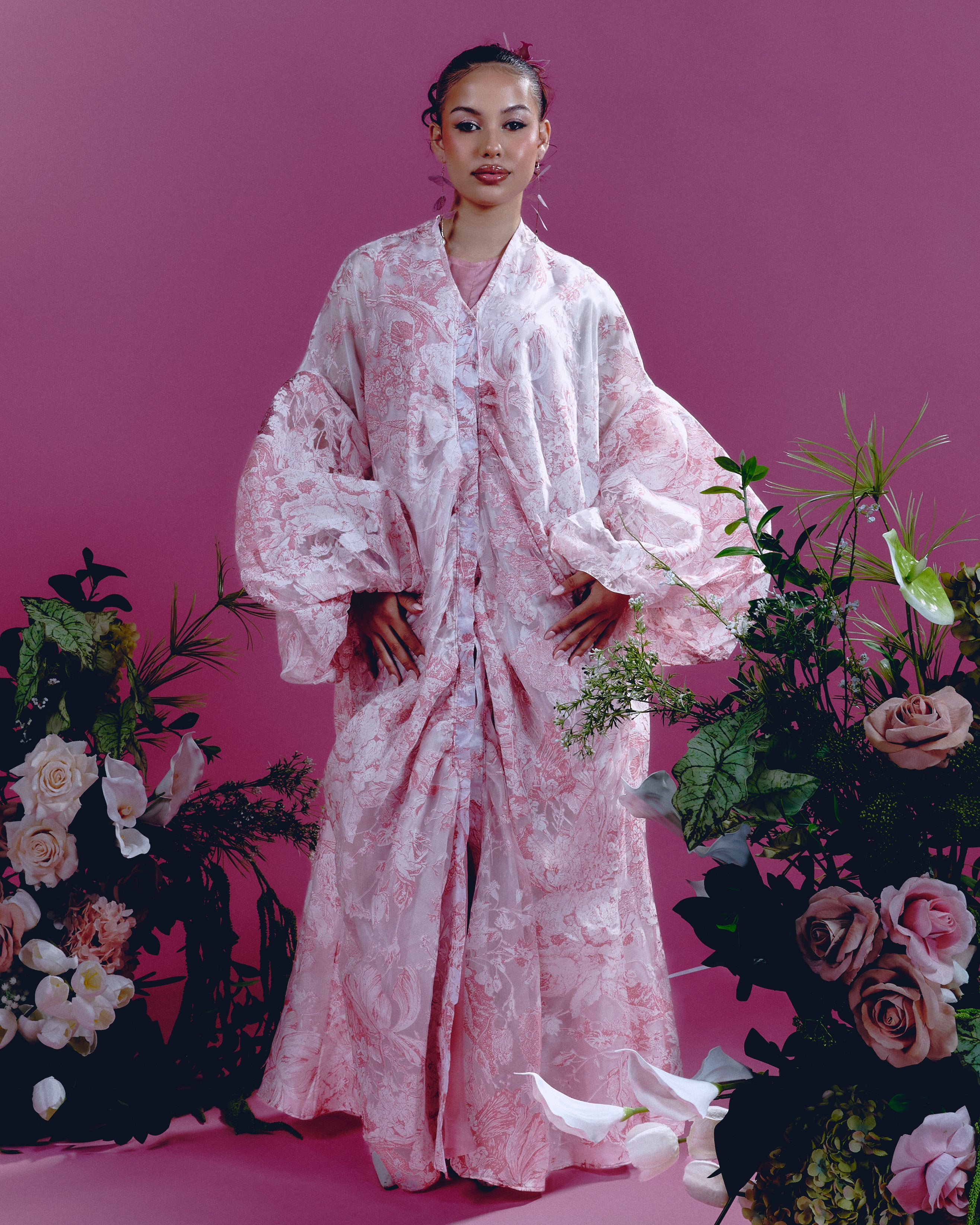 Pink Gathering Abaya