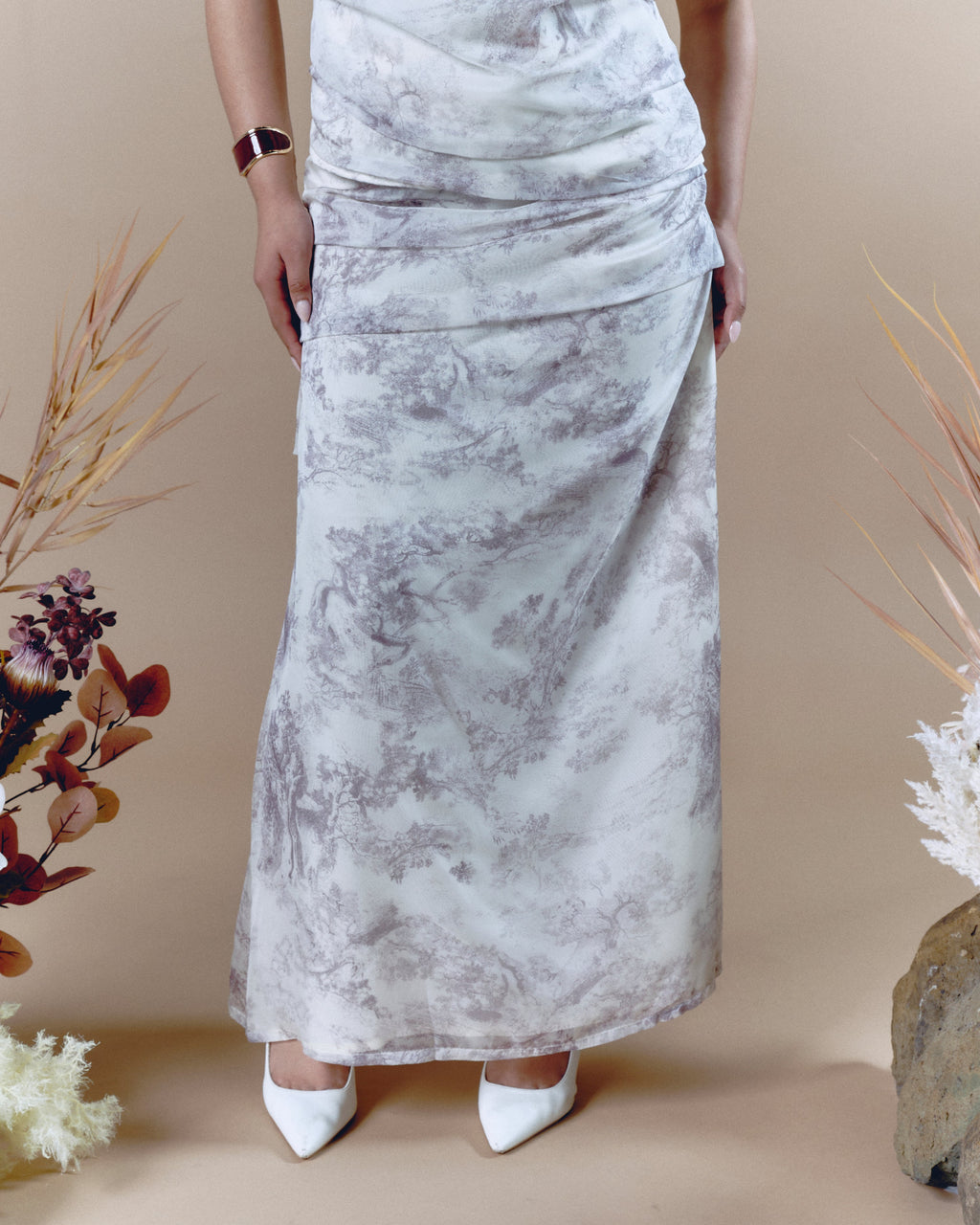 Brown Pleated Skirt